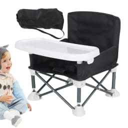 1set Folding Chair Portable Feeding Chair With Removable Tray 4 Oversized Feet For Going Out Picnic Travel