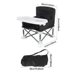 1set Folding Chair Portable Feeding Chair With Removable Tray 4 Oversized Feet For Going Out Picnic Travel