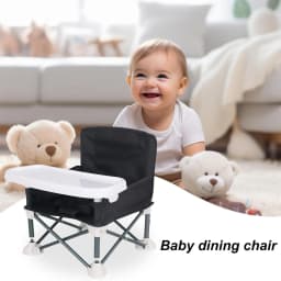 1set Folding Chair Portable Feeding Chair With Removable Tray 4 Oversized Feet For Going Out Picnic Travel