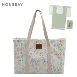 Wet/Dry Storage Tote Bag Mommy Bag Convert Diaper Changing Mat Included 2Pcs Removable Diaper Mats And 1Pc Shoulder Belt