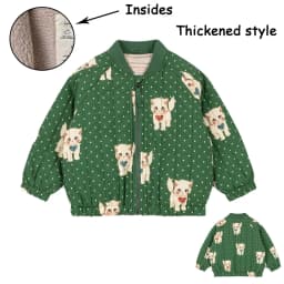 2026 KS Autumn Girls Cartoon Jacket Winter Boys Lambswool Coats Children Cotton Embroidery Coat Kids Fleece Outwear Clothes