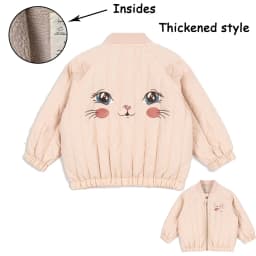 2026 KS Autumn Girls Cartoon Jacket Winter Boys Lambswool Coats Children Cotton Embroidery Coat Kids Fleece Outwear Clothes