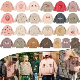 2026 KS Autumn Girls Cartoon Jacket Winter Boys Lambswool Coats Children Cotton Embroidery Coat Kids Fleece Outwear Clothes