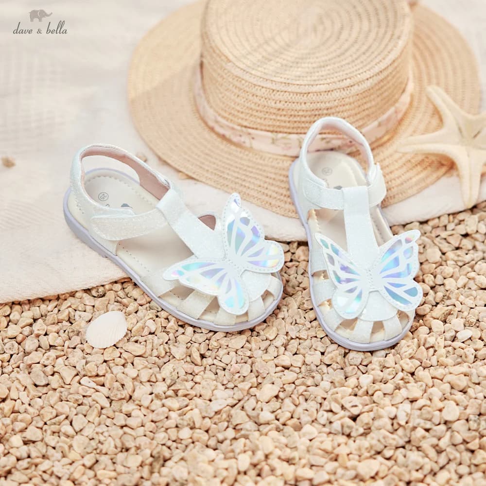 Dave Bella Girls Sandals Cool Anti-slip Children Summer Shoes Beach Protect Toes Soft Casual Sandal Butterfly Outdoors DB2262315
