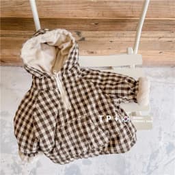 Fashion Plaid Kids Jacket 2026 Korean Thicken Cotton Warm Boys Girls' Coat Baby Cotton Coat Plush Winter Children's Clothing