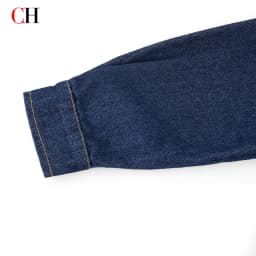 CH Boys Subtle Letter Detail Embroidery Point Collar Snap Fasteners Long Sleeve Denim Shirt Retro Daily Wear