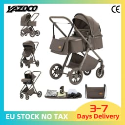 3 in 1 Newborn Baby Stroller Travel System Infant Car Seat Elevated View Lightweight Aerospace Aluminium Frame Breathable Mesh Seat One‑Hand Fold Space Saving Travel Pram