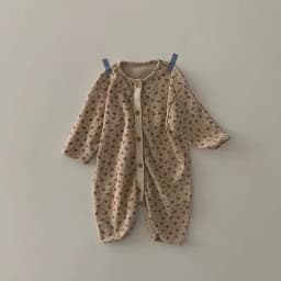 2026 Autumn Baby Clothes Waffle Infant Girls Rompers Floral Toddler Clothes