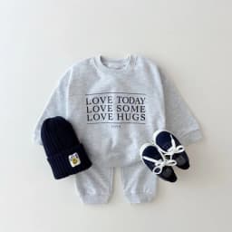 2026 Autumn New Baby Long Sleeve Clothes Set Kids Sports Clothing Suit Winter Warm Children Letter Print Sweatshirt Outfits