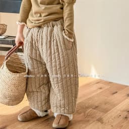 2026 Winter Korean Style Children Cotton-padded Trousers Thicken Warm Printed Baby Girls Lantern Pants