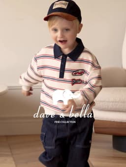 Dave Bella Boys Striped Sweatshirt Pullover Gentle Autumn Spring Long Sleeves Children Sportswear Tops Fashion Casual DB3263088