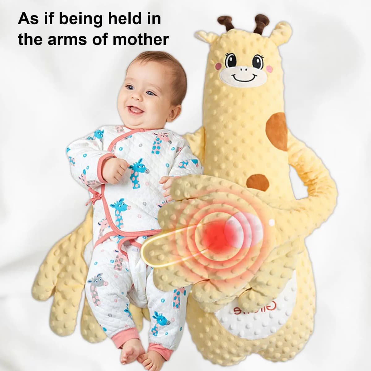 Infant Sleep Patting Toy Snug Stuffed Cushion Animal Shape Sensory Play Infant Patting Sleeping Toy for Daycare Car Seat