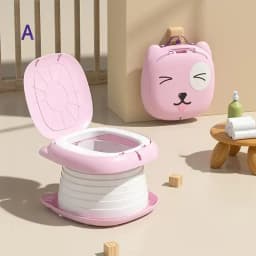 Kids Foldable Training Potty Portable Sealed Anti Odor Travel Toilet For Baby Car Outdoor Anti Leak Urinal Commode