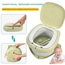 Kids Foldable Training Potty Portable Sealed Anti Odor Travel Toilet For Baby Car Outdoor Anti Leak Urinal Commode