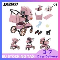 All-Purpose 3-in-1 Foldable Baby Travel Carriage With Reliable EU Certified Newborn Safety Seat, Space-Saving Portable Construction Suitable For Infants And Toddlers, Zero Delivery Fees For All Orders