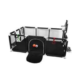 Baby Playpen, Small Playpen with Barriers, Oxford Fabric Baby Playpen, 1 Football, 1 Basketball, 1 Air Pump, 2 Rings, 8 Suction Cups, The Small Playpen for Apartments