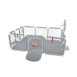 Baby Playpen, Small Playpen with Barriers, Oxford Fabric Baby Playpen, 1 Football, 1 Basketball, 1 Air Pump, 2 Rings, 8 Suction Cups, The Small Playpen for Apartments