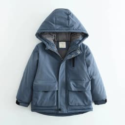 Boys Winter Hooded Cotton Jacket Polar Fleece Thicken Warm Coat 4-12 Years Kids Windproof Rainproof Outdoor Sports Outerwear