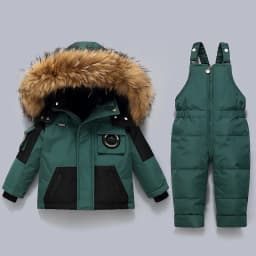 Russia Children Winter Set Warm Boy Ski Suit Thick Baby Girls Snowsuit 2pcs Set Boys Down Coat and Jumpsuit Kids Clothes 1-5 Yrs