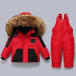 Russia Children Winter Set Warm Boy Ski Suit Thick Baby Girls Snowsuit 2pcs Set Boys Down Coat and Jumpsuit Kids Clothes 1-5 Yrs