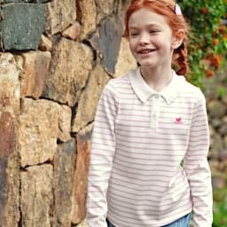 Dave Bella Girls Long Sleeve Polo T-Shirt Kids Autumn Spring Stripe Tops Children Cotton Casual Outdoor Clothes DK3263391