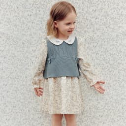 Dave Bella Girls Dresses Autumn Sweater Vest Dress Two Piece Set Sweet Printed Spring Children Princess Elegant Party DB3262985