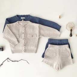 New Autumn Winter Toddlers Girls Knitted Sets Cardigan Sweater Shorts 2pcs Korean Style Baby Kids Princess Outfits