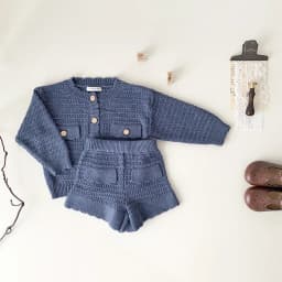 New Autumn Winter Toddlers Girls Knitted Sets Cardigan Sweater Shorts 2pcs Korean Style Baby Kids Princess Outfits