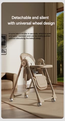 Baby Swing Highchair Convertible Feeding Chair, 2-in-1 Baby Swing and Dining Chair with Adjustable Height Levels, Removable Tray Table, Secure Safety Belt, Comfortable Seat for Toddlers, Multifunctional Baby Furniture for Mealtime