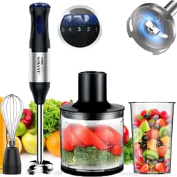 GECOFEER 700W 4in1 Electric Hand Blender,stainless steel blade hand blender, meat and vegetable,egg juicer set Baby Food Processor