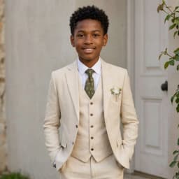 Linen 3 Pieces Beach Wedding Boy Suits Prom Classic Light Wear For Kids Outdoor Garden Elegant Family Summer Celebrations