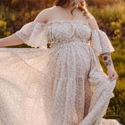 Photoshoot Dress For Women Floral chiffon Two-Piece Long Sleeved&Short Sleeved Short Top Maternity Dresses For Baby Showers