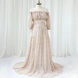 Photoshoot Dress For Women Floral chiffon Two-Piece Long Sleeved&Short Sleeved Short Top Maternity Dresses For Baby Showers