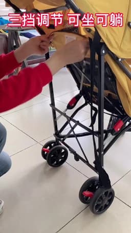 portable baby stroller Simple folding children's shock absorber car Refreshing and breathable baby carriage Can sit or lie down
