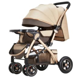 Four-wheel Strollers High Landscape Strollers Baby Car Trolley Pram Baby Carriage Foldable and Washable Multifunctional Stroller