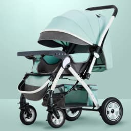 Four-wheel Strollers High Landscape Strollers Baby Car Trolley Pram Baby Carriage Foldable and Washable Multifunctional Stroller