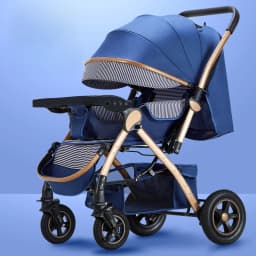Four-wheel Strollers High Landscape Strollers Baby Car Trolley Pram Baby Carriage Foldable and Washable Multifunctional Stroller