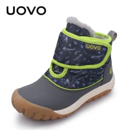 UOVO 2026 Snow Boots Kids Winter Footwear Boys and Girls Fashion Warm Shoes Toddler Size #24-33