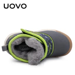 UOVO 2026 Snow Boots Kids Winter Footwear Boys and Girls Fashion Warm Shoes Toddler Size #24-33