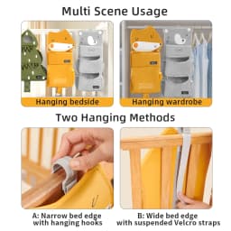 Sunveno Cartoon Baby Crib Hanging Storage Bag, Multi-functional Organizer for Baby Supplies Baby Room Decor