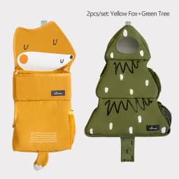 Sunveno Cartoon Baby Crib Hanging Storage Bag, Multi-functional Organizer for Baby Supplies Baby Room Decor
