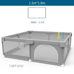 IMBABY Baby Playpen Light Gray Infant Fence 150x180 Baby Playground 180x200 Activities for Baby Large Dry Pool Safety Fence