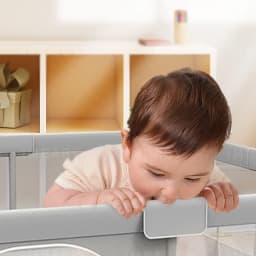 IMBABY Baby Playpen Light Gray Infant Fence 150x180 Baby Playground 180x200 Activities for Baby Large Dry Pool Safety Fence
