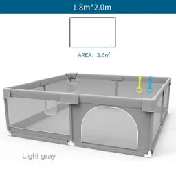 IMBABY Baby Playpen Light Gray Infant Fence 150x180 Baby Playground 180x200 Activities for Baby Large Dry Pool Safety Fence