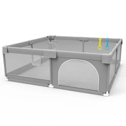 IMBABY Baby Playpen Light Gray Infant Fence 150x180 Baby Playground 180x200 Activities for Baby Large Dry Pool Safety Fence