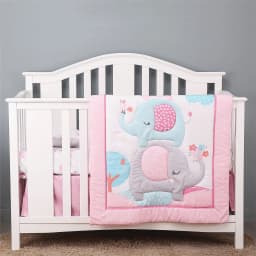 Crib Bedding Set for Boys Girls Nursery Bedding Soft Baby Bedding Crib Set 4Piece Crib Comforter Fitted Sheet Crib Skirt Blanket