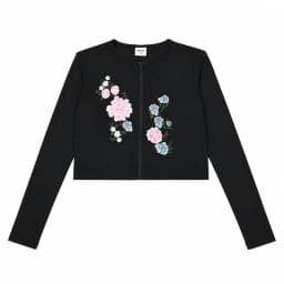 XS-XXXL Lady Cardigan Outfit Casual Embroidey Flowers Black Ribbed Top Maxi Dress Long Dresses Zipper Elegant Shlomo Dress Set