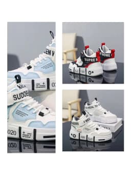 Rotating button Girls' sneakers 2024 New kids leather top Rampage lace Light skates Student Breathable Flame roller skates