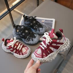 Children's Sneakers for Boy Chunky Non-slip Girls Sneakers Fashion Mesh Breathable Kids Causal School Basketball Shoes Versatile