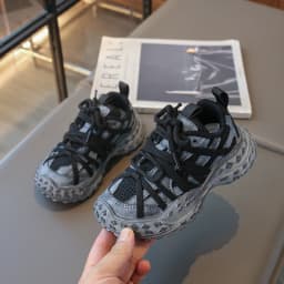 Children's Sneakers for Boy Chunky Non-slip Girls Sneakers Fashion Mesh Breathable Kids Causal School Basketball Shoes Versatile